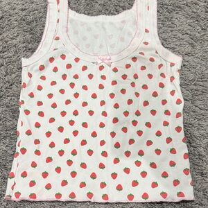 Strawberry Print Kids Tank Top